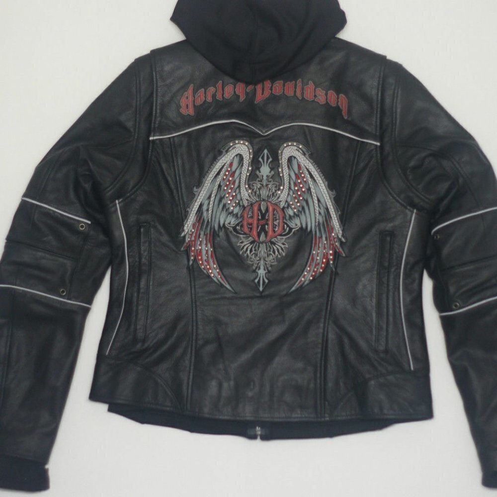 Harley Davidson Women's ROAD ANGEL 3 in 1 Black Leather Jacket Small NWOT‌‌‌